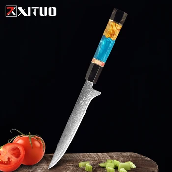 XITUO Damask Boning Nož 5.5 Palčni Japonski Damask Jekla Mesar Nož kuharski Kuhinjski Noži za Rezanje Filetiranja BBQ Nož
