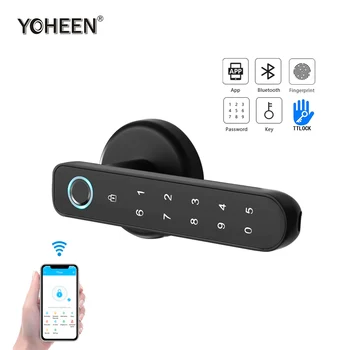 YoheenTTlock BLE WiFi Smart App Zaklepanje Vrat Elektronski Digitalni Vrat Ročaj Biometrični čitalnik Prstnih zaklepanje Vrat