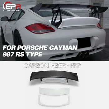 Za Porsche Cayman 987 RS Vrste Ogljikovih /Steklena Vlakna Zadnji Prtljažnik in GT Spojler Trim 8Pcs