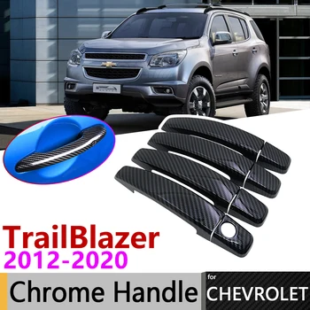 Črna Ogljikovih Vlaken Vrat Ročaj Kritje za Chevrolet TrailBlazer MUX 2012~2020 2018 2019 Avto Dodatki Nalepke Trim Nastavite google Chrome